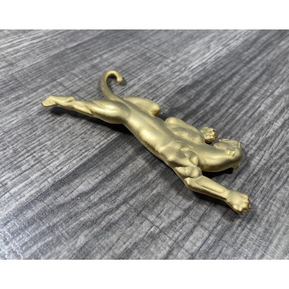 Large Vintage JJ Jonette 1988 Climbing Panther 4.25” Brooch Pin Matte Gold Tone - Picture 5 of 12